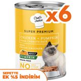 Chefs Choice Pate Tavuklu ve Sebzeli Ezme Kedi Yaş Maması 400 Gr x 6 Adet