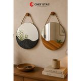 Chefstar 25X25 CM DEKORATİF YUVARLAK DUVAR AYNASI ASMALI TASARIM AYNA
