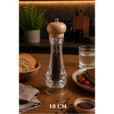 Chefstar AHŞAP BAŞLIKLI AKRİLİK TUZ / KARABİBER DEĞİRMEN ÖĞÜTÜCÜ,TUZLUK