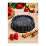 CHEFTİME Granit Döküm 26cm Tart Kalıbı Siyah Dilimli Turta&Kek Kalıbı
