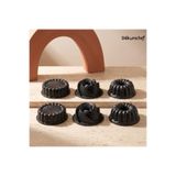 CHEFTİME Mini Trio 6 Parça Döküm Mini Kek Kalıbı Seti Siyah – 3 Farklı Model
