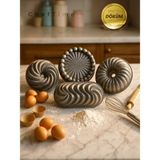 ChefTime Premium 4’lü Kek Kalıbı Seti - Dayanıklı ve Yapışmaz - Gri