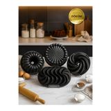 CHEFTİME Premium 4’lü Kek Kalıbı Seti - Dayanıklı ve Yapışmaz - Siyah