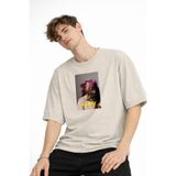 Chekich Blurry - Oversize Erkek Tişört BEJ