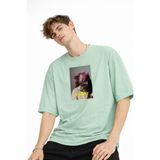 Chekich Blurry - Oversize Erkek Tişört SU YESILI