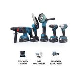 Chelikbei Beşli Set MK350 Budama Testeresi 13MM Çelik Mandren + Somun Sıkma + Şarjlı Spiral + Şarjlı Hilti