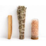 Chellomood -Meditasyon Arınma Seti - Palo Santo Ağaç Tütsü + Adaçayı Tütsü + Himalaya Tuzu - Çok Renkli