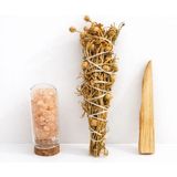 Chellomood -Meditasyon Arınma Seti - Palo Santo Ağaç Tütsü + Üzerlik Tütsü + Himalaya Tuzu - Çok Renkli