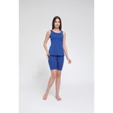 Chelly Kadın Düz Renk Askılı Taytlı Tankini S9003-04 (42, Saks)