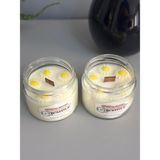 Chemdle Sandalağacı Kokulu,papatyalı 300CC Kavanoz Mum - Beyaz