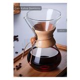 Chemex Ahşap Tutacaklı 400 ML Cam Kahve Demleme