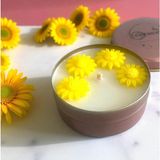 Chemood Paçuli Kokulu, Sarı Papatyalı Mum - Vanilya