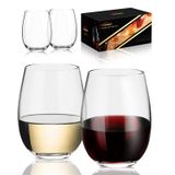 CHENGO Sapsız Şarap Kadehi 4-20 oz, Birinci Sınıf Kırmızı veya Beyaz Şarap Kristal Kadehleri, Elle Üflemeli, Düğün, Yıldönümü, Ev Sahibi, Noel, Doğum Günü Hediyeleri