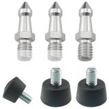 CHENJIN 6 adet kaymaz kamera ayakları 3/8 inç ayak başak 3 adet her dişli kauçuk ayaklar kauçuk Tripod ayak evrensel kaymaz paslanmaz çelik başak Monopod kauçuk ped kamera aksesuarları