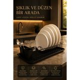 Cherie Home Tek Katlı Tezgah Üstü Bulaşıklık Sepeti, Metal Bulaşık Kurutmalık Tabaklık Rafı Altlığı Teli