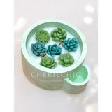 CHERIECHIC Home Shades Of Botanical Greens | Dekoratif Mum - Açık Yeşil - Koyu Yeşil - Renk / Adet