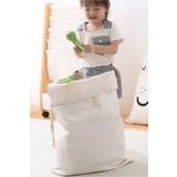 cherila %100 Pamuk Keten Oyuncak Saklama Torbası – 50x70 cm Doğal Dev Bez Organizer Çocuk Odası Düzenleyici