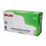 chermik Beybi Pudralı Muayene Eldiveni S Beden, S0.5x3.0, CHRMK10324, Beyaz
