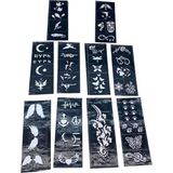 Chermik Ibico Mix Desen Tüp Kına Desen Çıkartma Şablonu 10 Adet, 8X20CM, CHRMK11807, Karışık Renkli, Kadın - Option-1 - -50 C