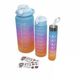 chermik Viva Home 3'lü Renkli Motivasyon Suluk Matara Seti (300-900-2000ml), CHRMK7615