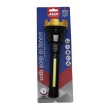 Chermik Zmax Energy Max-3155 (Büyük=24Cm) (2İn1= Osl Led & Cob Led) (Usb Şarjlı) El Feneri (3-Kademe Işık & Flaşör) (Şarj Gösterge)*36