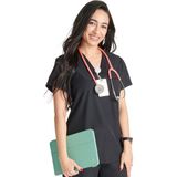 Cherokee Allura CKA667 – CKA184 Kadın Scrubs Takım – İthal, Esnek Kumaşlı ve Gün Boyu Konfor Sağlayan Doktor Hemşire Forması - Siyah - XL