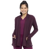 Cherokee Infinity Kadınlar Isınma Scrubs Ceket Açık Ön CK327, Şarap/Siyah, XS