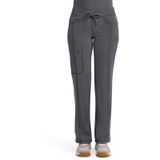 Cherokee Kadın Kasack Pantolon Low Rise - Tıbbi İş Kıyafeti - İpli - Düz Pantolon Bacak, gri (Pewter), L