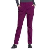 Cherokee Kadın Scrubs Pantolon Workwear Profesyoneller Doğal Yükseliş Konik Bacak İpli WW050, Şarap, L