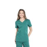 Cherokee Kadın Scrubs Üst İş Kıyafeti Profesyoneller Sahte Sargı WW655, Avcı Yeşili, S