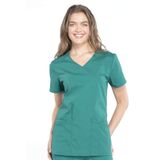 Cherokee Kadın Scrubs Üst İş Kıyafeti Profesyoneller Sahte Sargı WW655, Avcı Yeşili, XL