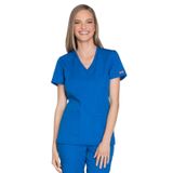 Cherokee Kadın Workwear Originals Mock Wrap Scrubs Gömlek, Royal, M