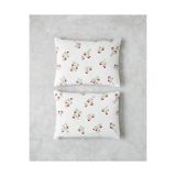 Cherry Blossom Kolay Ütülenir 2'li Yastık Kılıfı 50X70 cm Beyaz - Kırmızı