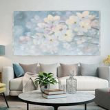 Cherry Blossoms Yağlı Boya Dokulu Tablo 75X100 Gümüş Çerçeveli