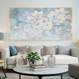 Cherry Blossoms Yağlı Boya Dokulu Tablo 90X120 Gold Çerçeveli