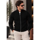 Cherry Butik Saç Örgü Desenli Basic Erkek Triko Hırka