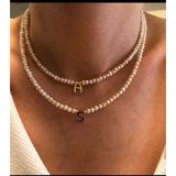 Cherry Design Kişiye Özel Tekli Inci Altın Kaplama Harf Kolye