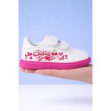 Cherry Pops Baskılı Kız Çocuk Spor Ayakkabı Sneaker - Beyaz - Fuşya