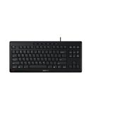 CHERRY Stream Klavye TKL, ABD düzeni, QWERTY klavye, kablolu klavye, mavi melek, SX makas mekanizması, fısıltı sessiz tuş vuruşu, siyah
