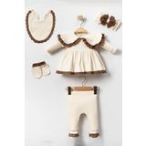Cherub Baby Adel Lux %100 Pamuk Yenidoğan Kız Bebek 5 Parça Hastane Çıkışı Zıbın Seti