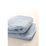 Cherub Baby Geometrik Kabartmalı Kalın (600GR) Peluş Bebek Battaniyesi 100x120 Cm %100 Polyester Tek Ebat Mavi