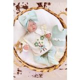 Cherub Baby Organik Fisto Yakalı Süzene Çiçek Demeti Bebek Hastane Çıkış Zıbın Seti