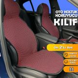 Chery Kimo Uyumlu Koltuk Kılıfı Minder Çizgili Siyah Kırmızı 2+1 Ön Arka Set