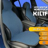 Chery Kimo Uyumlu Koltuk Kılıfı Minder Çizgili Siyah Mavi 2+1 Ön Arka Set