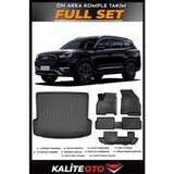 Chery Tiggo 8 7 Kişilik Bagaj Havuzu+4.5d Havuzlu Paspas Seti 2022 Model - Siyah