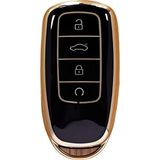 Chery Tiggo 8 Omoda 5 Tiggo 7 Uyumlu Anahtar Kumanda Kılıfı Oto Anahtarlık Siyah Gold