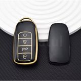 Chery Tiggo 8 Pro Max Siyah-Gold Anahtar Kılıfı - Şeffaf