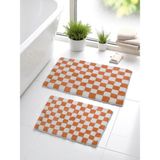 Chess 2'li Banyo Paspası Kaymaz Taban 60X100-60X50 - Krem Rengi - Turuncu - 2'li Set Banyo Paspası