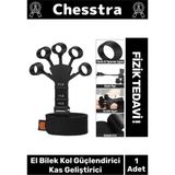 Chesstra Beyaz Spor Parmak El Bilek Kol Kas Geliştirici Siyah Silikon Örümcek Lastik Güçlendirici - Tek Ebat