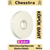 Chesstra Uzun Ömürlü Süngerli Ultra Yapışkan İç Dış Mekan Çok Amaçlı Çift Taraflı 10 Metre Köpük Bant 5 Adet